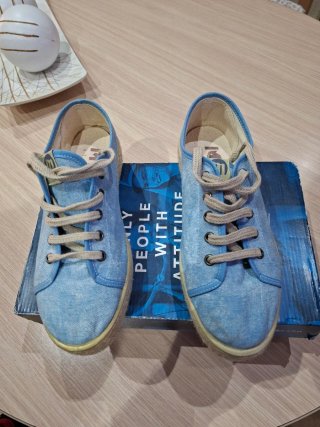 Zapatillas Attitude Tejano Celeste Talla 37