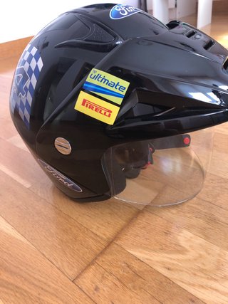 Casco Moto Negro con Visera XL