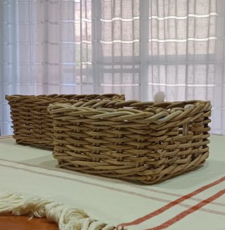 Lote cestas de ratan marrones Ikea byholma