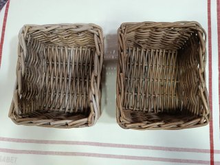 Lote cestas de ratan marrones Ikea byholma