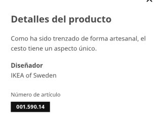 Lote cestas de ratan marrones Ikea byholma