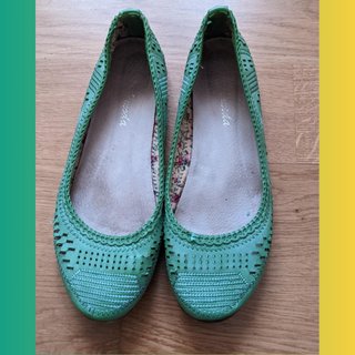 Bailarinas caladas verde menta talla 37