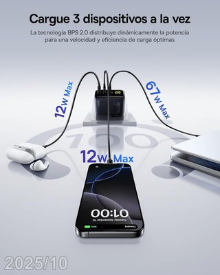 BASEUS Cargador USB-C 100w 3en1 Picogo E0121B