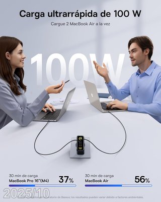 BASEUS Cargador USB-C 100w 3en1 Picogo E0121B
