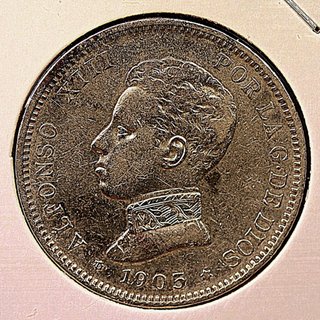 2 PTAS PLATA 1905 Alfonso XIII