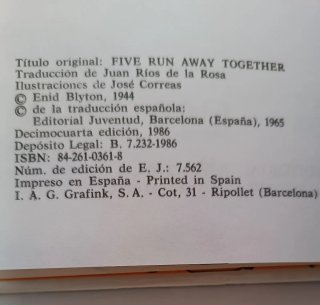Libro Los cinco se escapan (1986)