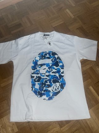 Camiseta BAPE Azul y Blanca Talla M