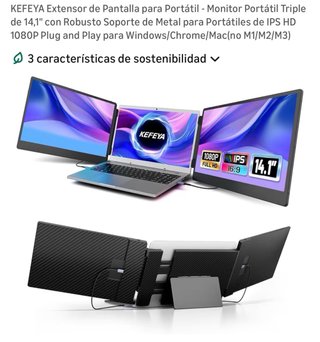 Kefeya S3 Ampliar Pantalla Portátil Triple 14”
