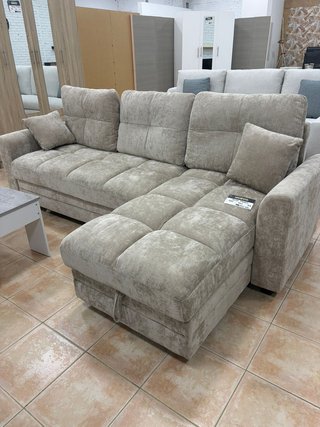 Sofá Cama Chaiselongue Reversible Beige 265cm