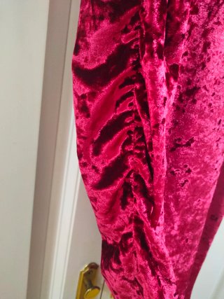 SHEIN - Vestido rojo de terciopelo