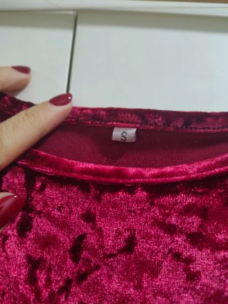 SHEIN - Vestido rojo de terciopelo