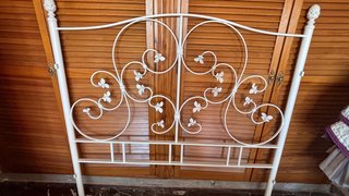 Cabecero de forja blanco, cama 135