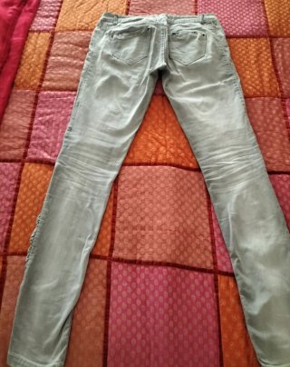 Pantalón Bershka Denim Gris Talla 38