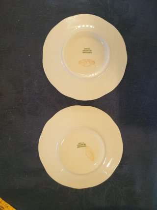 Coppia posacenere di Limoges  con rose blu e oro