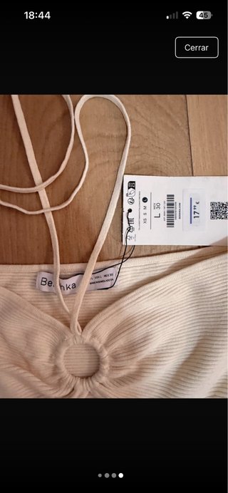 Top halter Bershka beige talla L