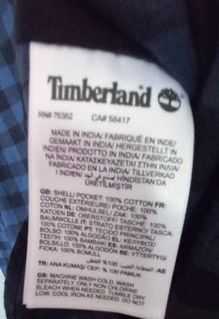 Camicia Timberland a quadri blu e nera