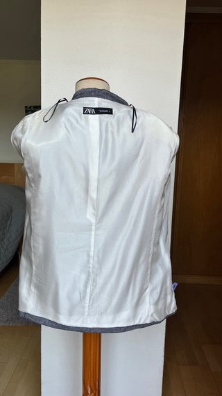 Blazer Zara Lino Azul