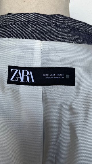 Blazer Zara Lino Azul
