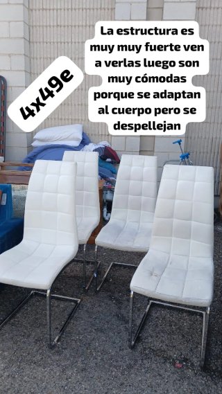Juego de 4 Sillas Comedor Blancas