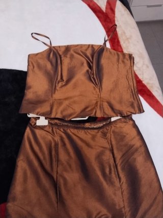 Conjunto Top y Falda Volantes Fiesta Cremallera lt