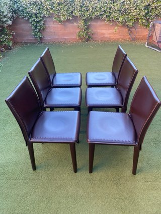 6 Sillas Roche Bobois Piel Chocolate