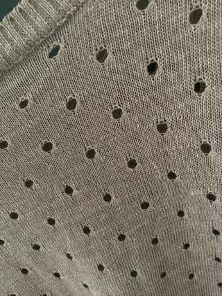 Maglia donna beige traforata