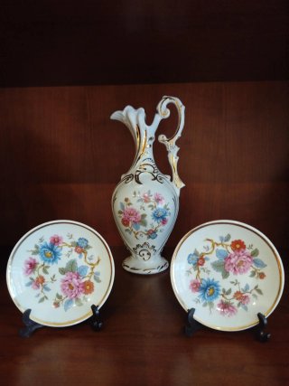 Conjunto vajilla decorativa porcelana.