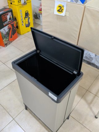 Cubo Basura Alto 54L Plata