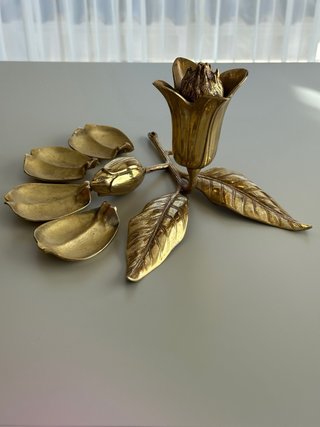 Cenicero Vintage Latón Flor
