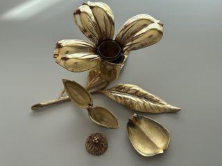 Cenicero Vintage Latón Flor