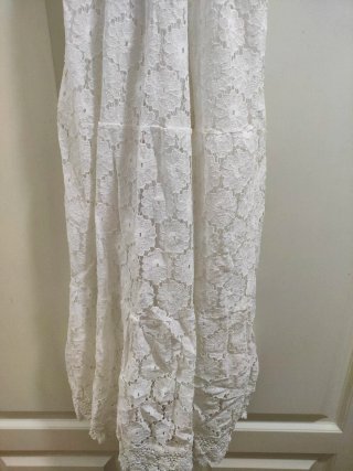DAPHNE - Vestido largo blanco de encaje