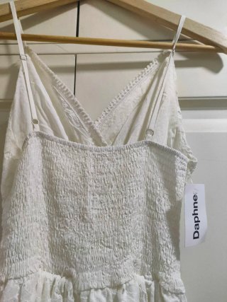 DAPHNE - Vestido largo blanco de encaje
