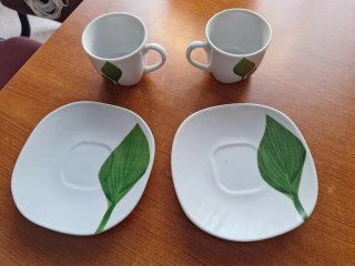Set 2 tazze caffè con piattini - Vintage anni 2000