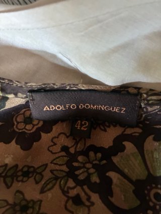 Vestido Adolfo Dominguez Paisley Marrón Verde seda
