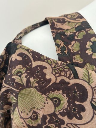 Vestido Adolfo Dominguez Paisley Marrón Verde seda