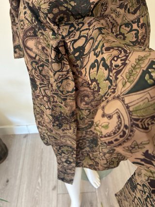 Vestido Adolfo Dominguez Paisley Marrón Verde seda