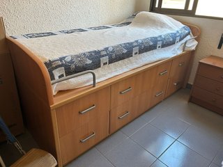 Cama nido con cajones madera y metal