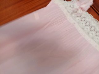 Conjunto camisón y bata rosa