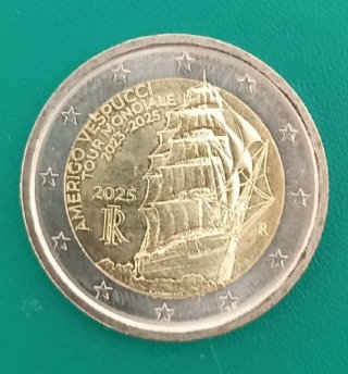 Moneda 2€ Italia 2025 Amerigo Vespucci