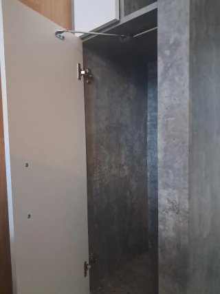 Mueble salón modular moderno blanco y gris