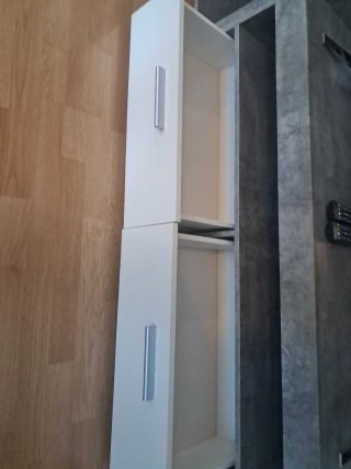 Mueble salón modular moderno blanco y gris
