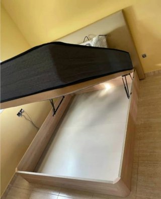 Canapé a ribalta in legno con 4 angoli arrotondati in legno massello da 3 cm con coperchio rinforzato