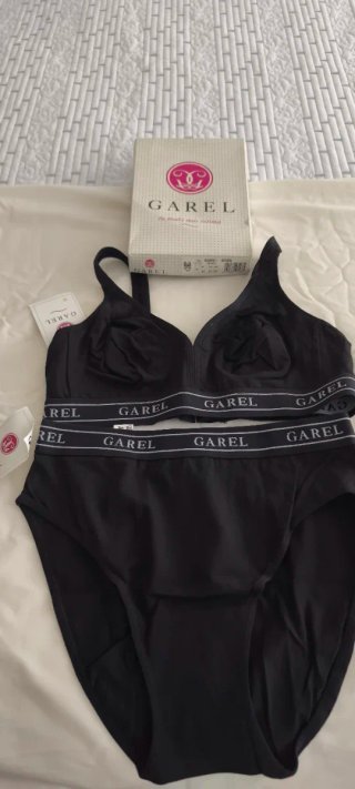 Conjunto lencería Garel negro deportivo T.95B.