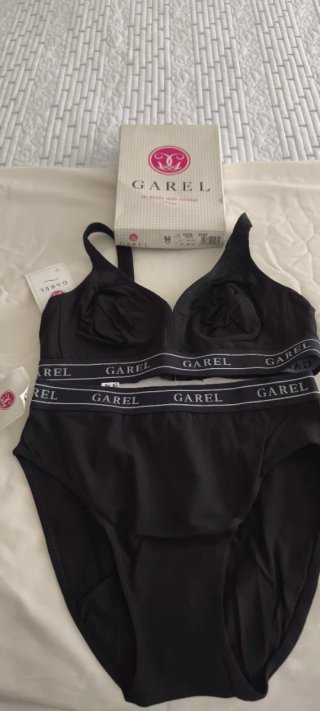 Conjunto lencería Garel negro deportivo T.95B.