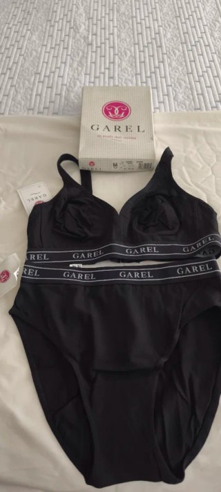 Conjunto lencería Garel negro deportivo T.95B.