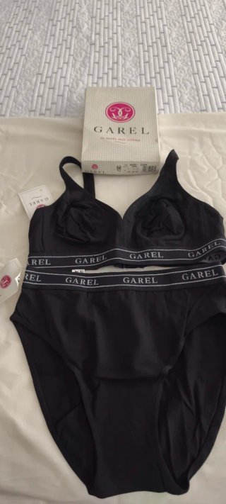 Conjunto lencería Garel negro deportivo T.95B.