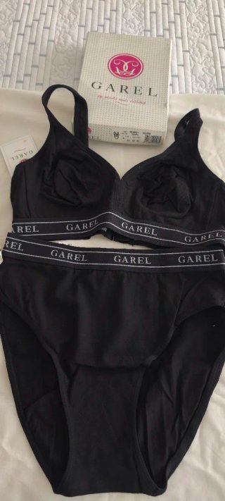 Conjunto lencería Garel negro deportivo T.95B.