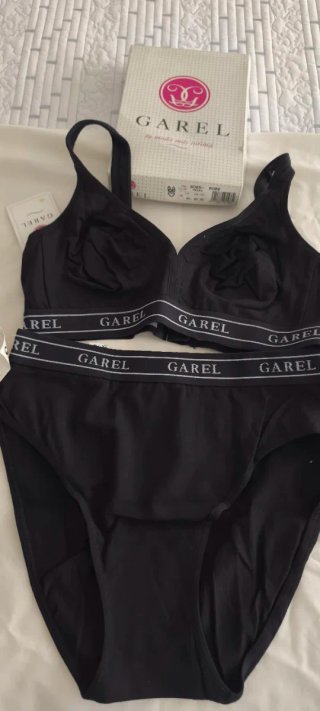 Conjunto lencería Garel negro deportivo T.95B.