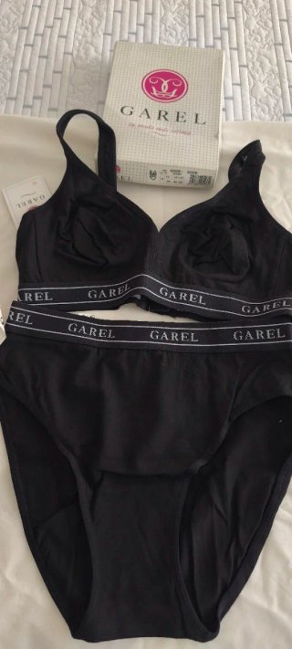 Conjunto lencería Garel negro deportivo T.95B.