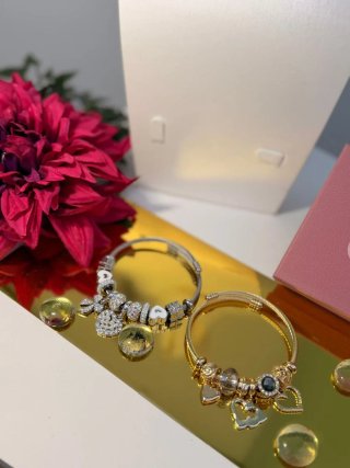 Pulseras Charm Dorada y Plateada